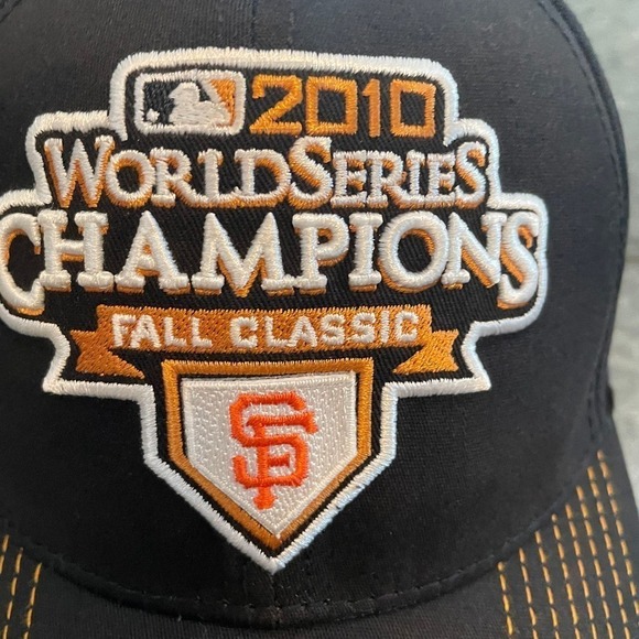 Vintage San Francisco Giants 2010 World Series Champions Hat Stretch Y2K New Era - Picture 2 of 13